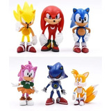 Kit Action Figure Sonic 6 Bonecos Miniatura Pronta Entrega