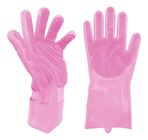 Guantes De Silicona X 2 Lavaplatos Cocina Esponja Mascotas 