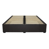 Base Cama Box Madera Tapiz Magna Chocolate Matrimonial