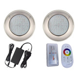 Kit 2 Power Led 9w Inox Rgb Brustec + Controle Toch + Fonte