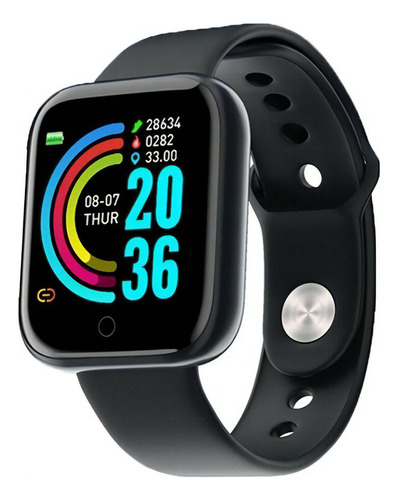 Smartband Reloj Deportivo D20 Calorias Oxigeno Nivel Presion Color De La Caja Negro Color De La Malla Negro