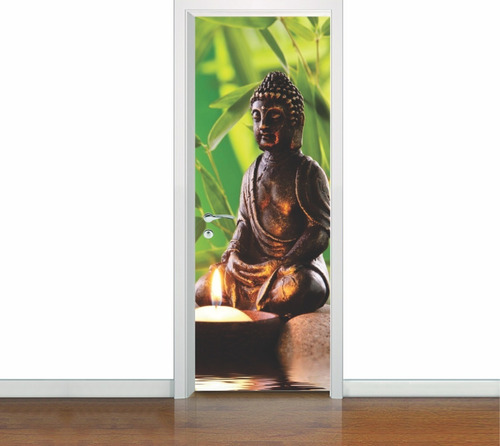 Adesivo Decorativo De Porta Buda Budismo Mod3 (cod.b3)