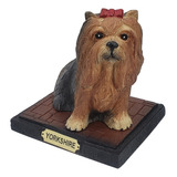 Estátua Cachorro Yorkshire Pet Estatueta Cão De Resina