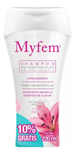 Shampoo De Higiene Íntima Myfem 200ml Hipoalergénico