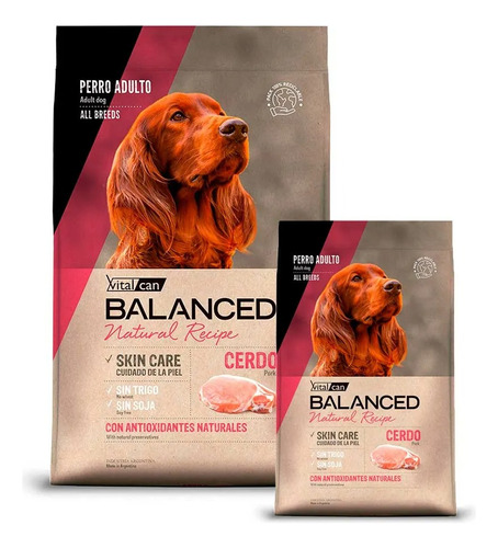 Vitalcan Balanced Natural Recipe Perro Cerdo/arroz 15kg