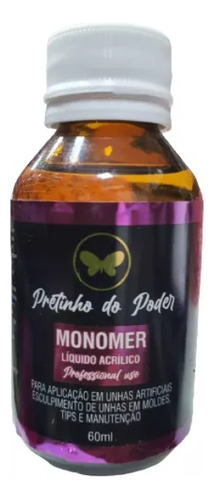 Monomer Unha Liquido Acrílico Poligel 60ml Pretinho Do Poder