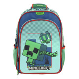 Mochila Escolar Grande Primaria Chenson Minecraft Bliper Mc66007-9