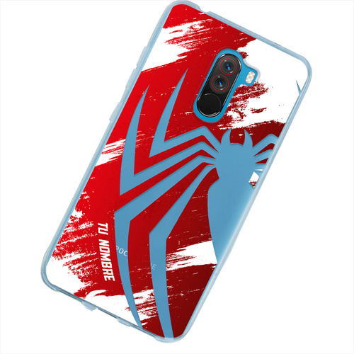 Funda Para Xiaomi Spiderman Logo Con Nombre Personalizada