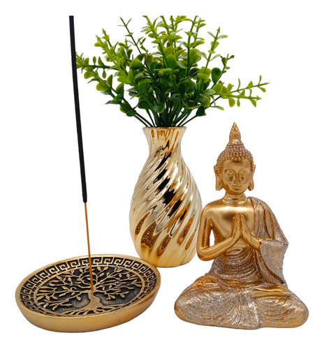 Buda Hindu Tibetano Porta Incenso Incensário Vaso Decorativo