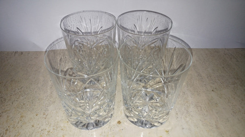 4 Vasos De Whisky Cristal Tallado
