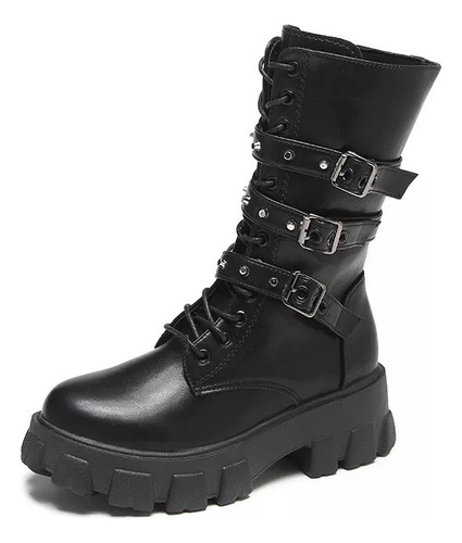 Botas Martin Con Suela Gruesa Estilo Punk Gótico Para Mujer