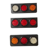 Juego Faros Traseros Led Redondos Tricolor + 3 Marias Camion