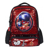 Mochila Primaria Ladybug Lentejuelas Mod. Lb00604mb