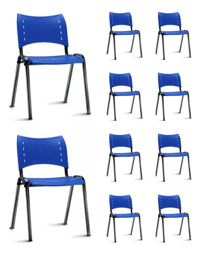 Kit 10 Cadeira Iso Fixa Empilhável Ideal Para Recepção