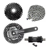 Kit Grupo Relação Shimano 24v Pedivela, Corrente, Cassete K7