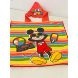 Poncho Infantil De Microfibra Premium Mickey Mouse Disney