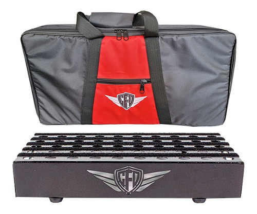 Pedalboard Style 50x30 Com Bag +elétrica +kit Jacks+kit Leds