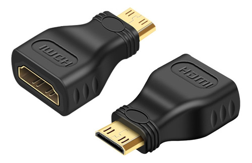 Mini Hdmi Macho A Hdmi Hembra De 19 Pines Chapado En Oro Neg