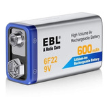 Bateria Recargable De 9v Ni-mh Ebl Ln-8161 - 600mah