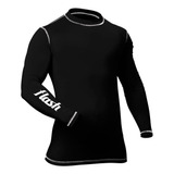 Remera Termica Manga Larga Flash Hombre Negro Entrenamiento 