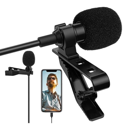 Microfone Lapela Para iPhone Profissional Conector Lightning