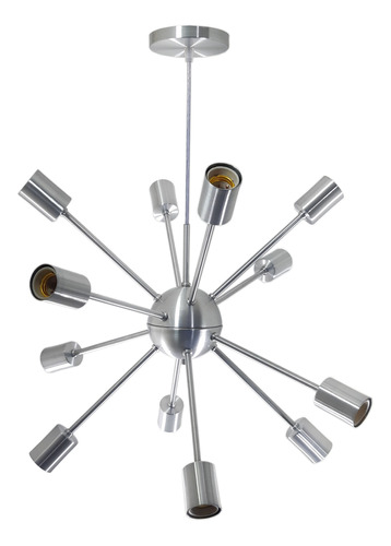 Luminária Pendente Sputnik Atomo Mini 12 Hastes Prata