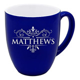 Taza De Café Con Grabado Personalizable, 16 Onza, Azul