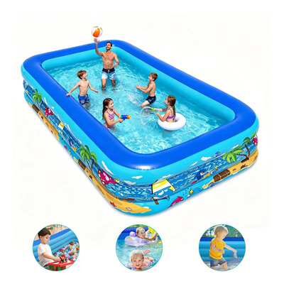 305cm Alberca Inflable Grandes Juego Niños Piscina Inflable Azul, Piscina Inflable Familiar Grande De Tamaño Completo, Piscinas Inflables Duraderas Y Espesadas Para Exteriores, Jardín Y Patio | Envío gratis
