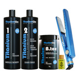 Kit Progressiva Titanium Liss 2x1 Bbtox 1kg + Chapinha Argan