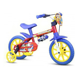 Bicicleta Infantil Aro 12 Azul/vermelha Fireman - Nathor Cor Vermelho/azul/amarelo