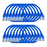 Kit 20 Und Cabo Patch Cord Cat6 - 1m Azul Com Capa