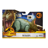 Jurassic World Dominion Triceratops Naranja Sonidos Mattel