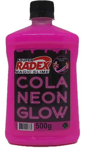 2 Cola Para Slime Colorido 500g Radex Neon Glow