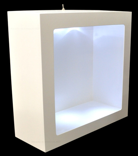 Nicho Duplo Quadrado Com Led P 24x24x5 Pintado Mdf