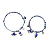 Set 2 Pulseras Para Parejas Amigos Imán Astronauta Saturno