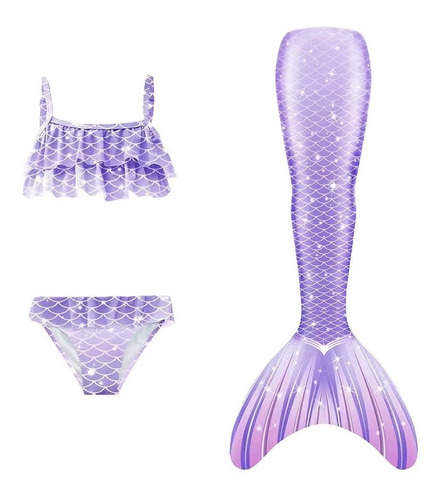 Conjunto De Tres Piezas Traje De Baño Sirena Niña