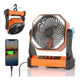 Ventilador De Camping Con Linterna Led, 20000 Mah De Altura