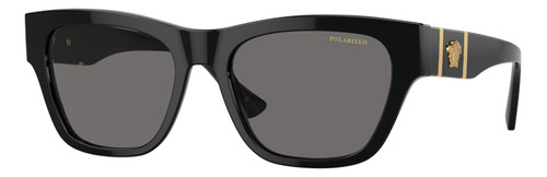 Gafas De Sol Polarizados Versace Ve4457 L, Color Negro Con Marco De Acetato, Lente De Cr39 Estandar - Ve4457