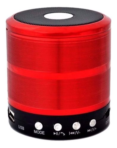 Alto-falante Mini Speaker Ws-887 Com Bluetooth Vermelho 