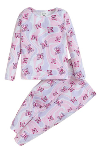 Pijama Con Estampado De Mariposa Para Bebes.
