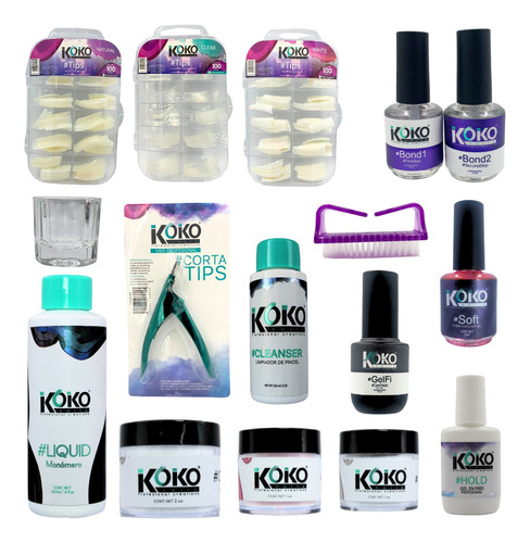 Kit Premier Para Uñas Acrílicas + Regalo. 16 Pzs. Koko Nails