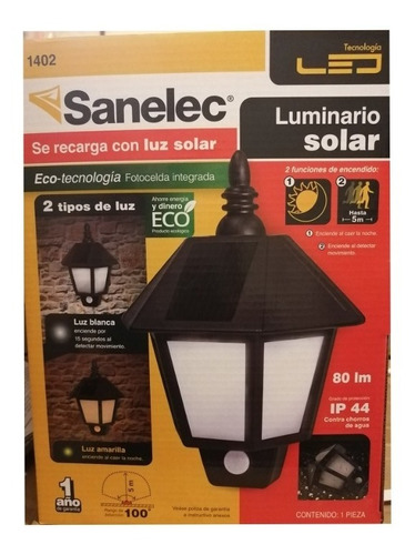 Luminario Farol Led Solar 2 Tipos De Luz Ama. Y Bla. 6 Pack