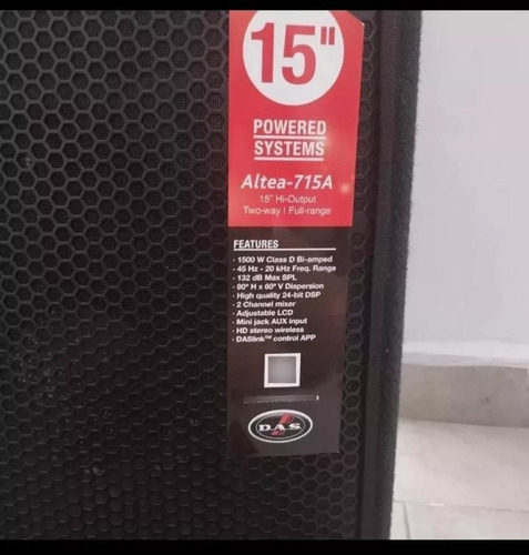 Cabina Activa Das 1.500w Altea715a. Amplificador Clase D 