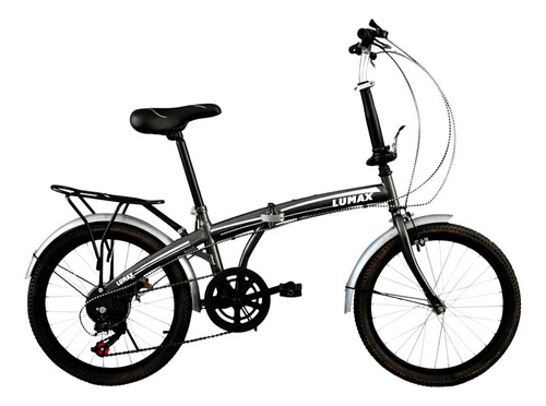 Bicicleta Plegable Lumax 7 Cambios Parrilla Trasera Gris Tamaño Del Cuadro S