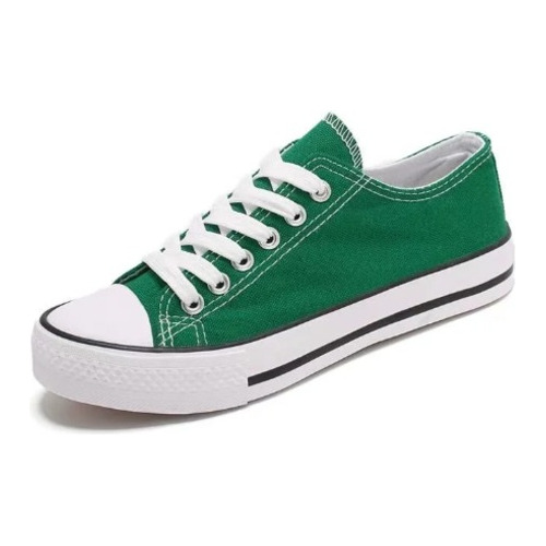 Zapatilla Infantil De Lona Urbana Casual Verde 7197