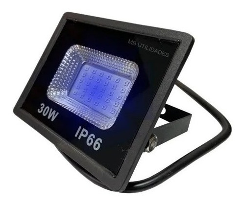 Refletor Led Smd 30w Bivolt Azul Aprova D'água Ip66