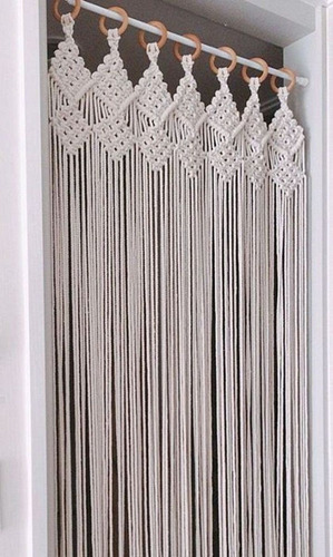 Cortina Ventana Puerta Separacion Macramé Deco Boho Cortinas