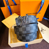 Cinturón Louis Vuitton Damier Negro Piel Reversible 