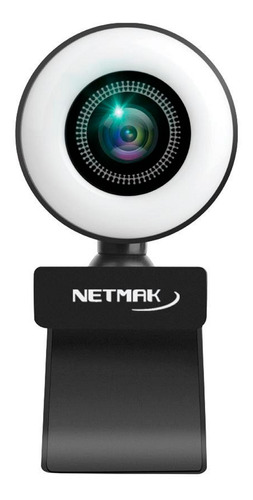 Webcam 1080p Netmak Nm-web04 Full Hd Usb Aro De Luz Y Mic