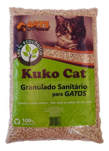 Areia Para Gatos Granulado Higiênico De Madeira 10kg